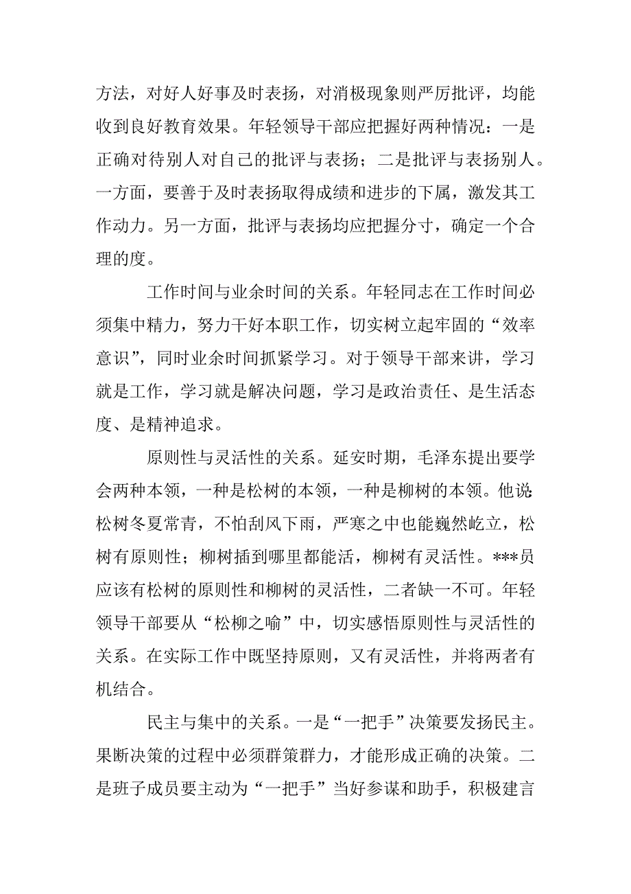 2023年年年轻领导干部应处理好十种关系（完整文档）_第3页