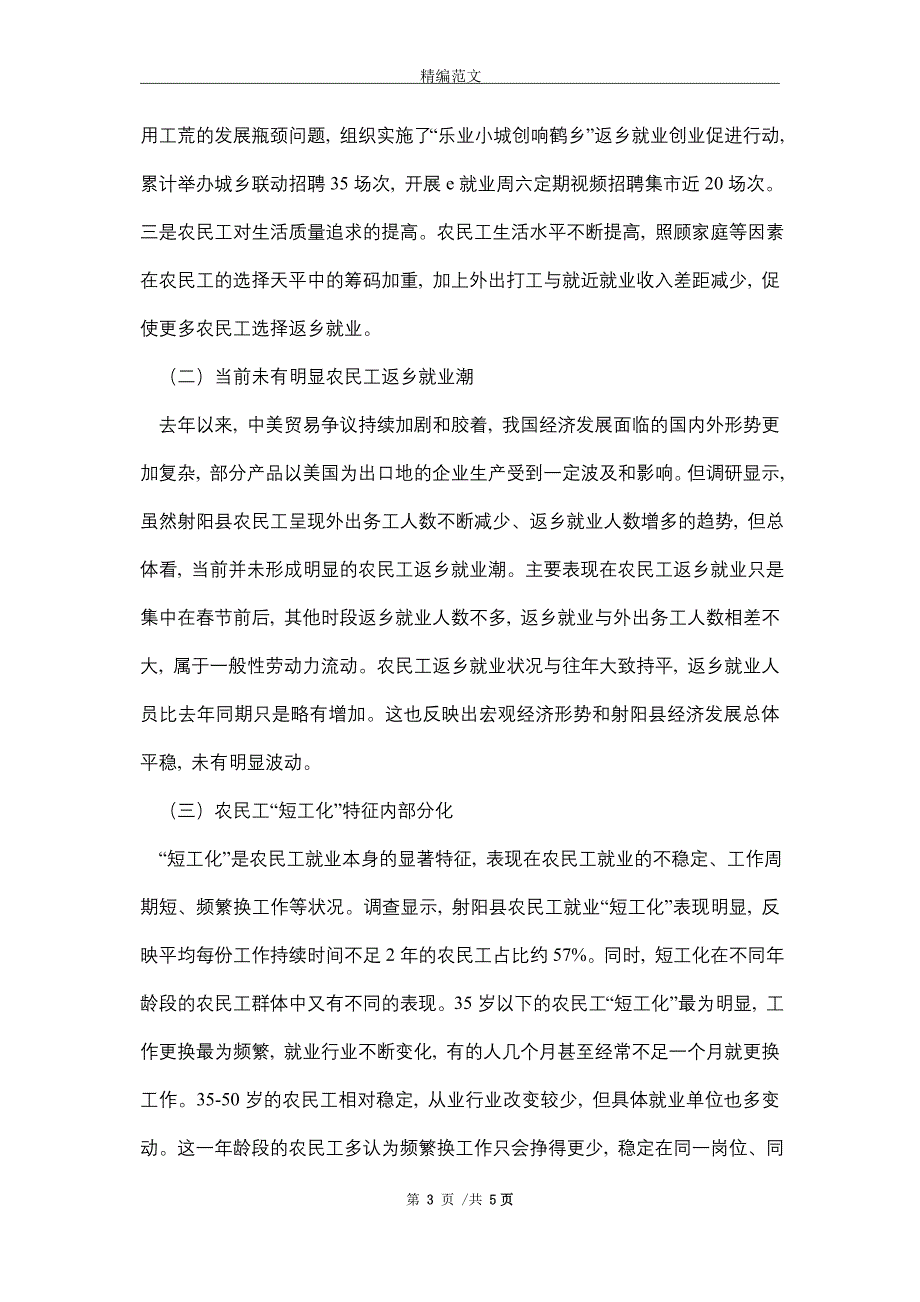 2021年农民工返乡就业形势调查分析_精编版_第3页