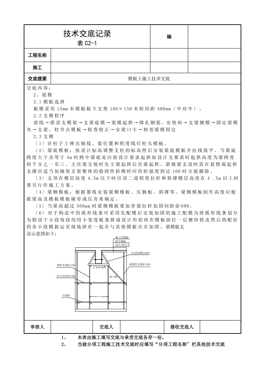 模板施工技术交底2_第2页