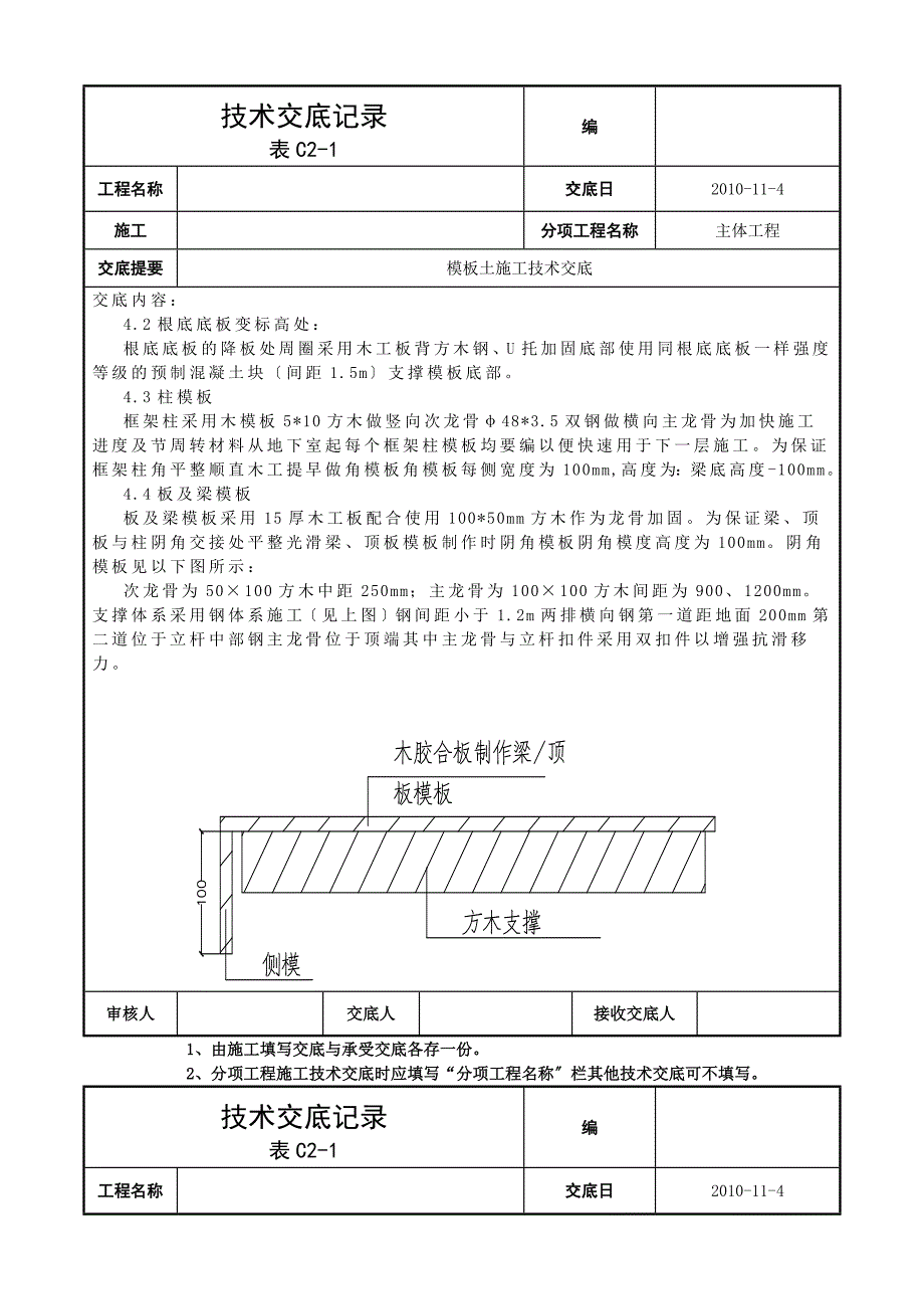 模板施工技术交底2_第4页