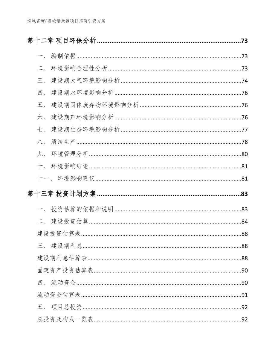 聊城谐振器项目招商引资方案参考模板_第5页