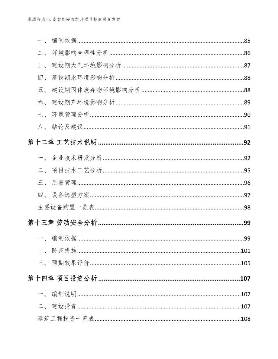 云南智能安防芯片项目招商引资方案范文_第5页