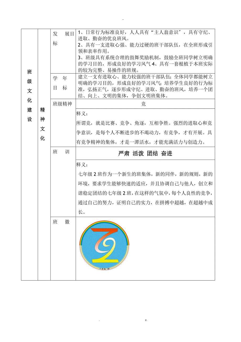 七年级2班下学期班级文化建设方案_第2页