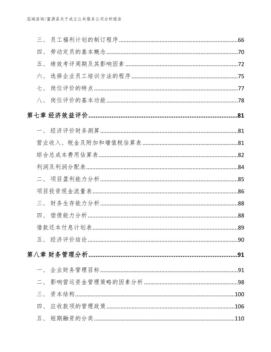 富源县关于成立公共服务公司分析报告【模板】_第4页