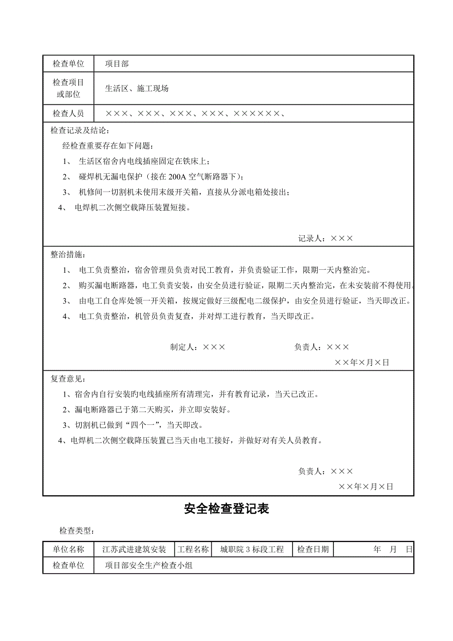 安全检查记录样表_第3页