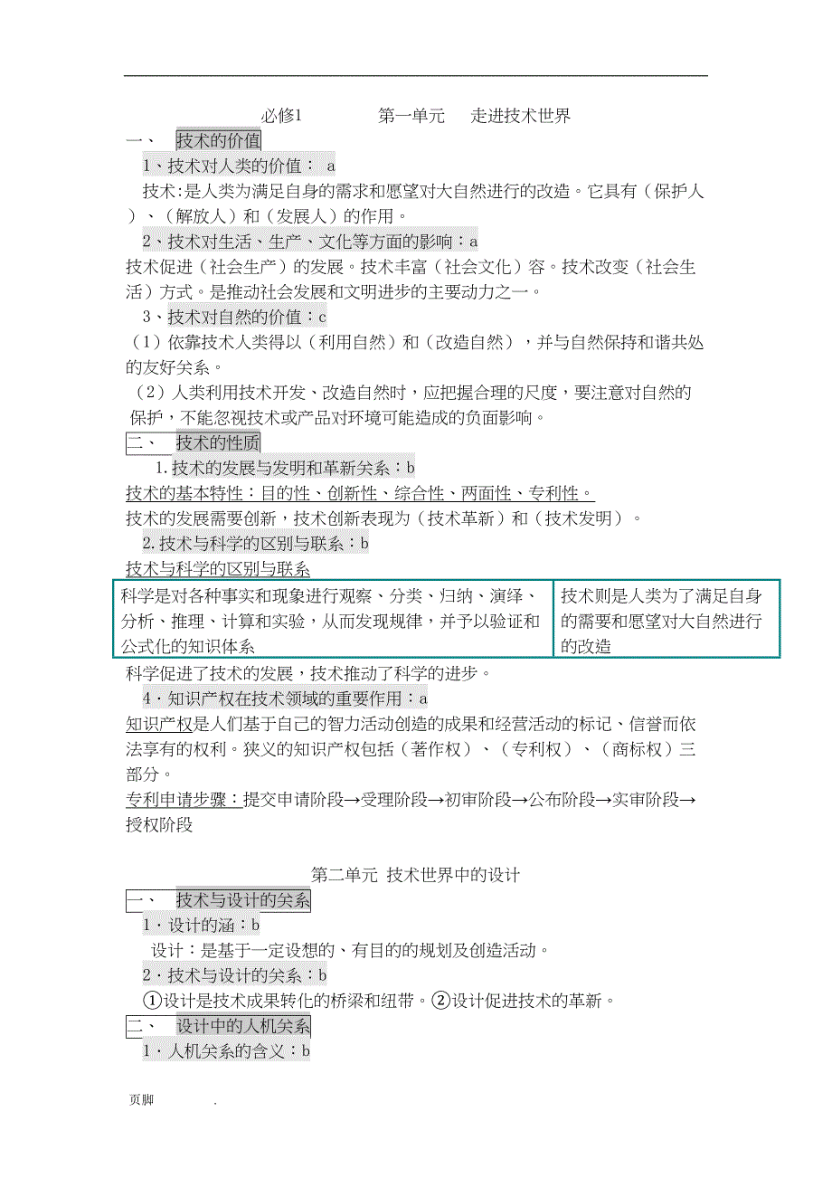 高中通用技术会考复习资料(DOC 9页)_第1页