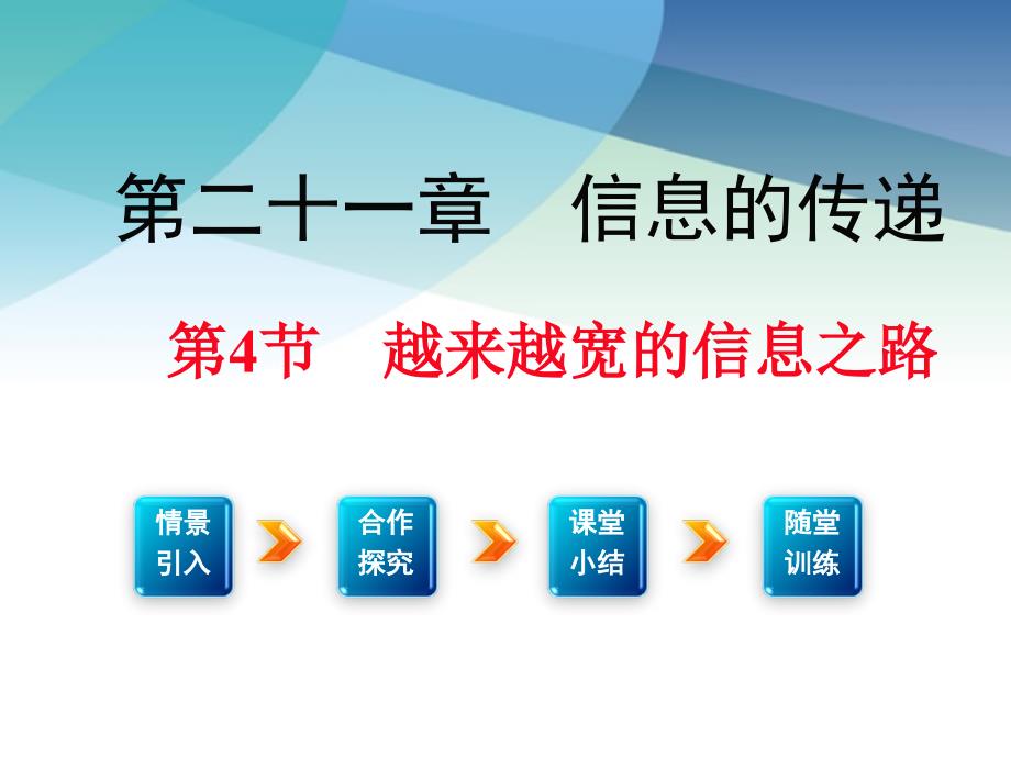 初三物理下册《越来越宽的信息之路》ppt课件_第1页