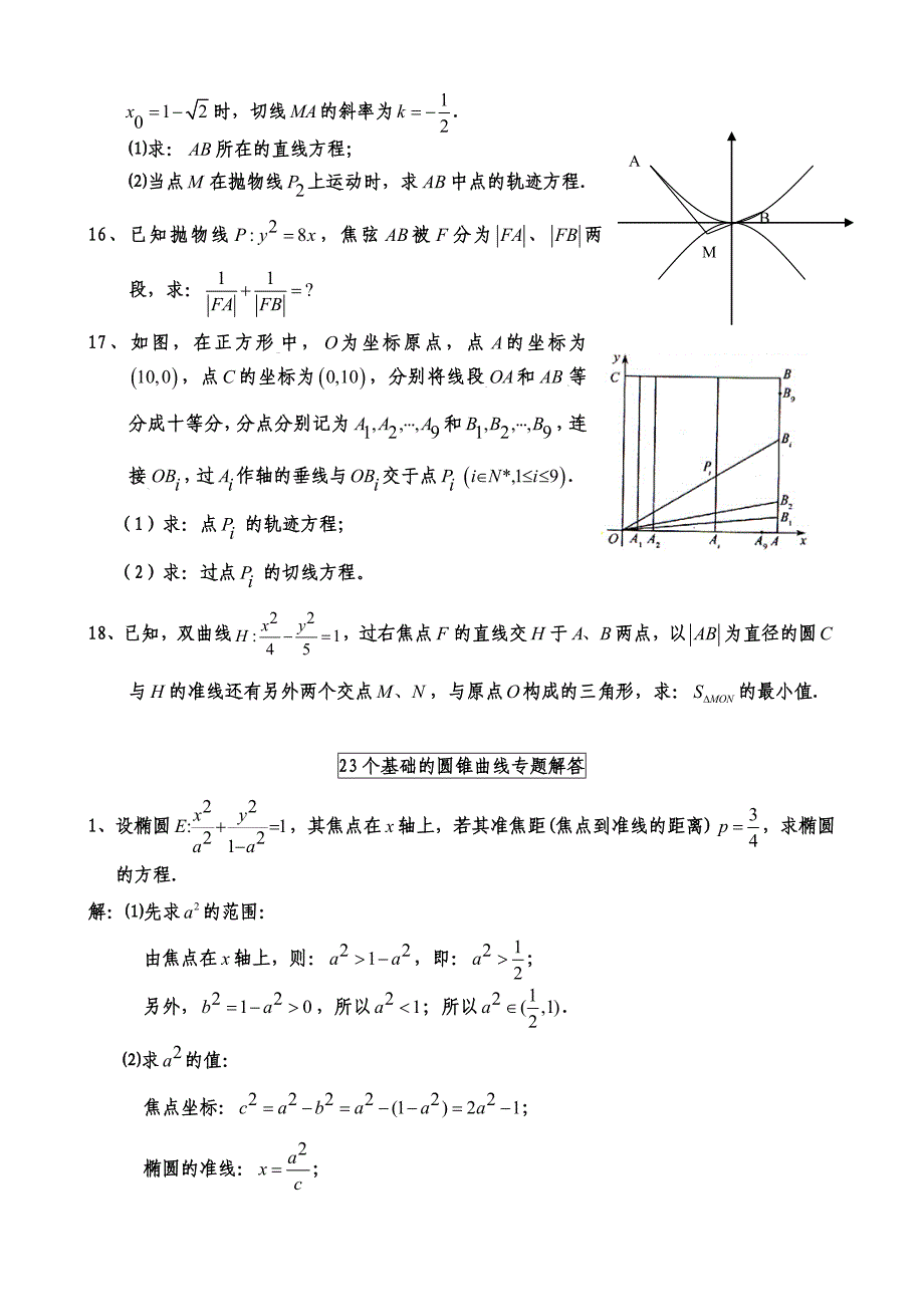 23个基础的圆锥曲线专题+N（教育精品）_第3页