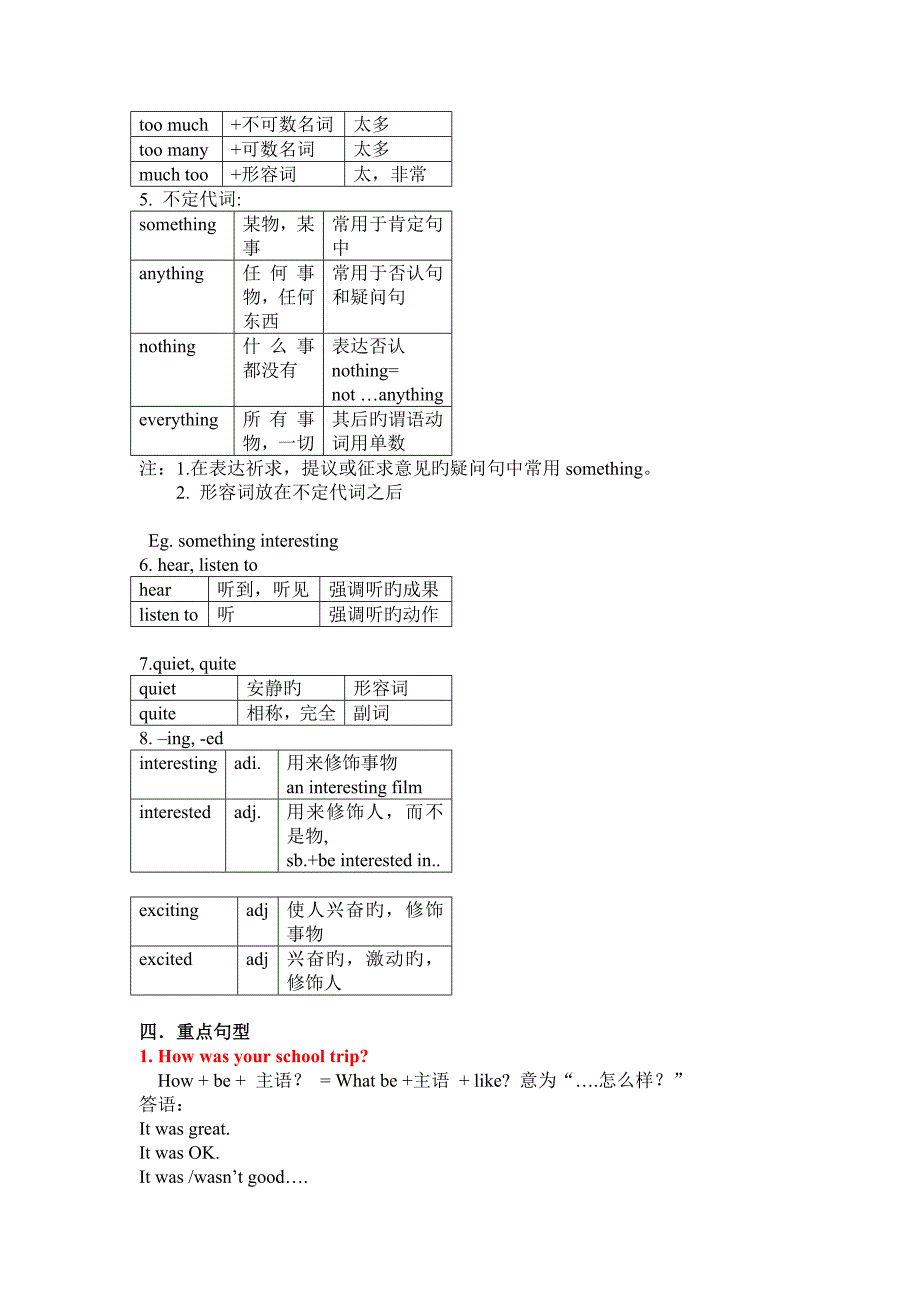 2023年unit11How_was_your_school_trip单元归纳 2学生版_第2页