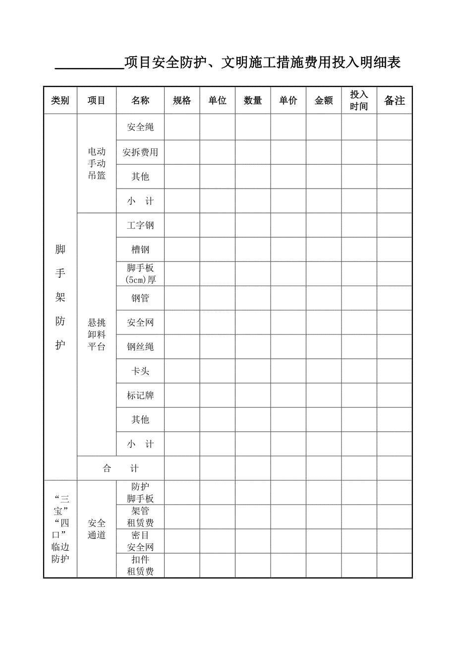 建筑施工安全投入明细表.doc_第3页