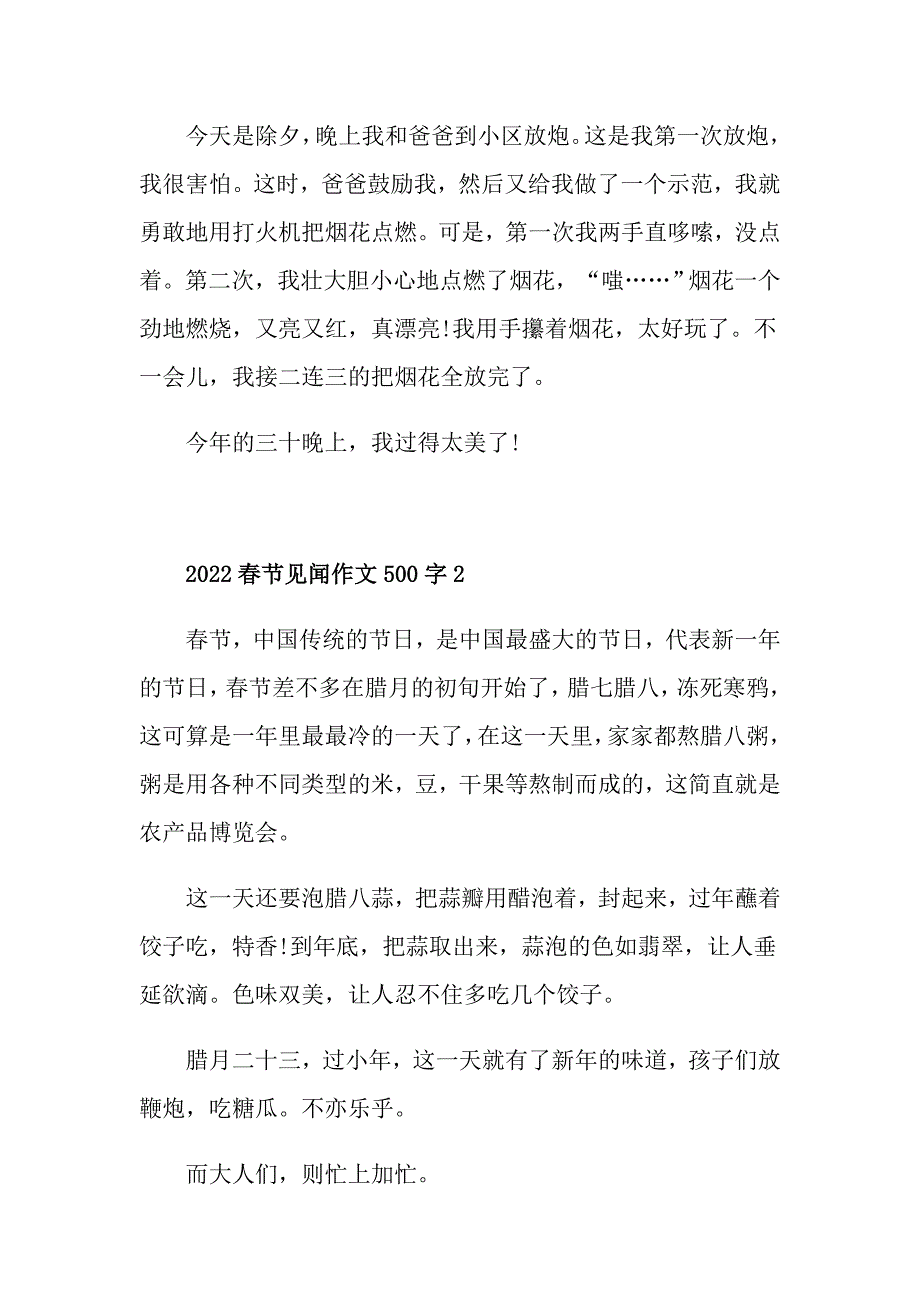 2022节见闻作文500字_第2页