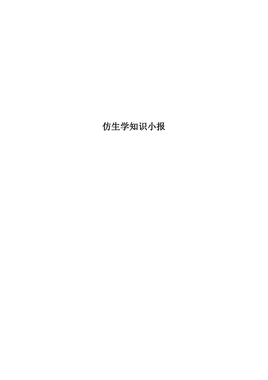 仿生学知识小报_第1页