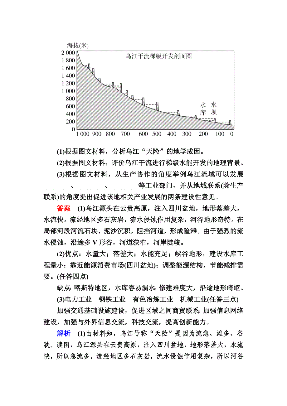 新编【金版教程】地理一轮课后通关：332 流域的综合治理——以美国田纳西河流域为例 Word版含解析_第4页