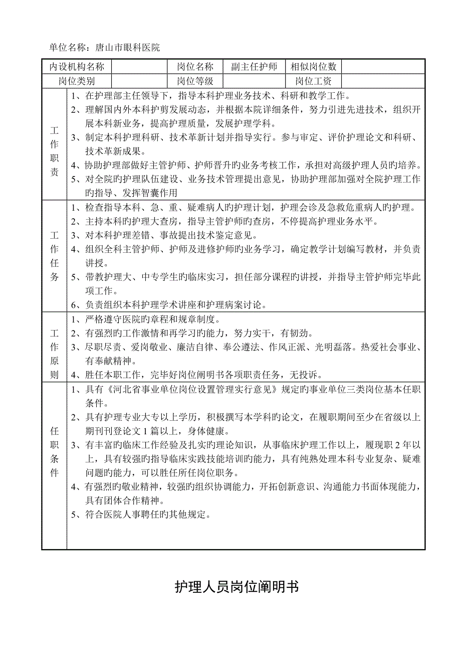 护理人员岗位说明书_第4页