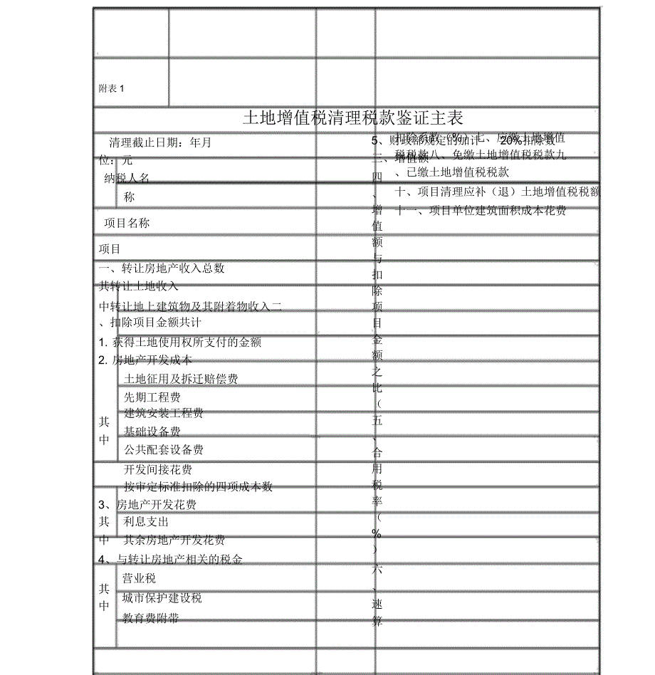 土地增值税清算表格系统.docx_第1页