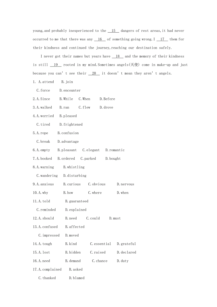 【精品】高中英语人教版必修1试题：Unit 3 Travel journal Part 2　课时训练 Word版含答案_第3页