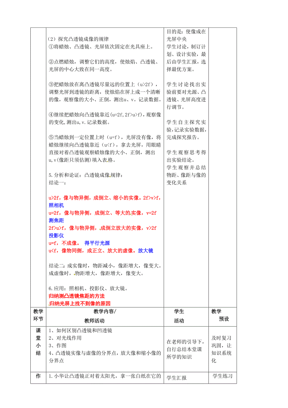 最新【沪科版】八年级物理4.5 科学探究：凸透镜成像教案_第3页