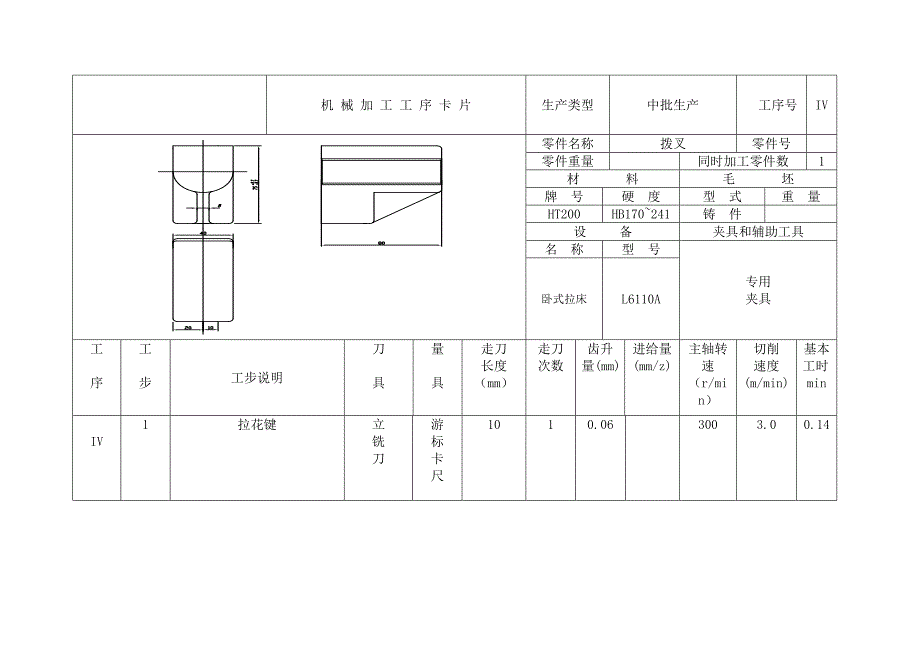 CA6140车床拨叉831003机械加工工艺过程卡片及工序卡_第4页