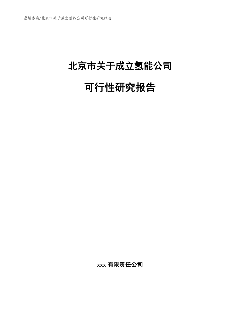 北京市关于成立氢能公司可行性研究报告（参考模板）_第1页