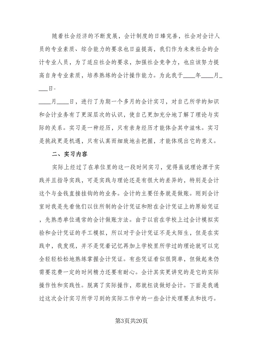 2023会计实习工作总结范文（九篇）.doc_第3页