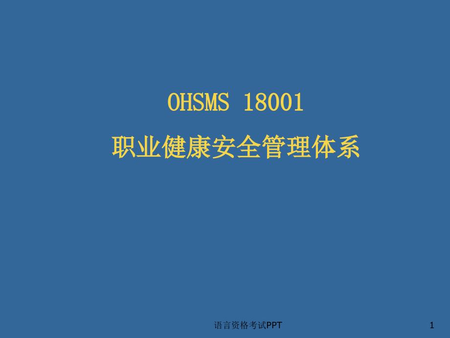 OHSAS18001职业健康安全管理体系_第1页