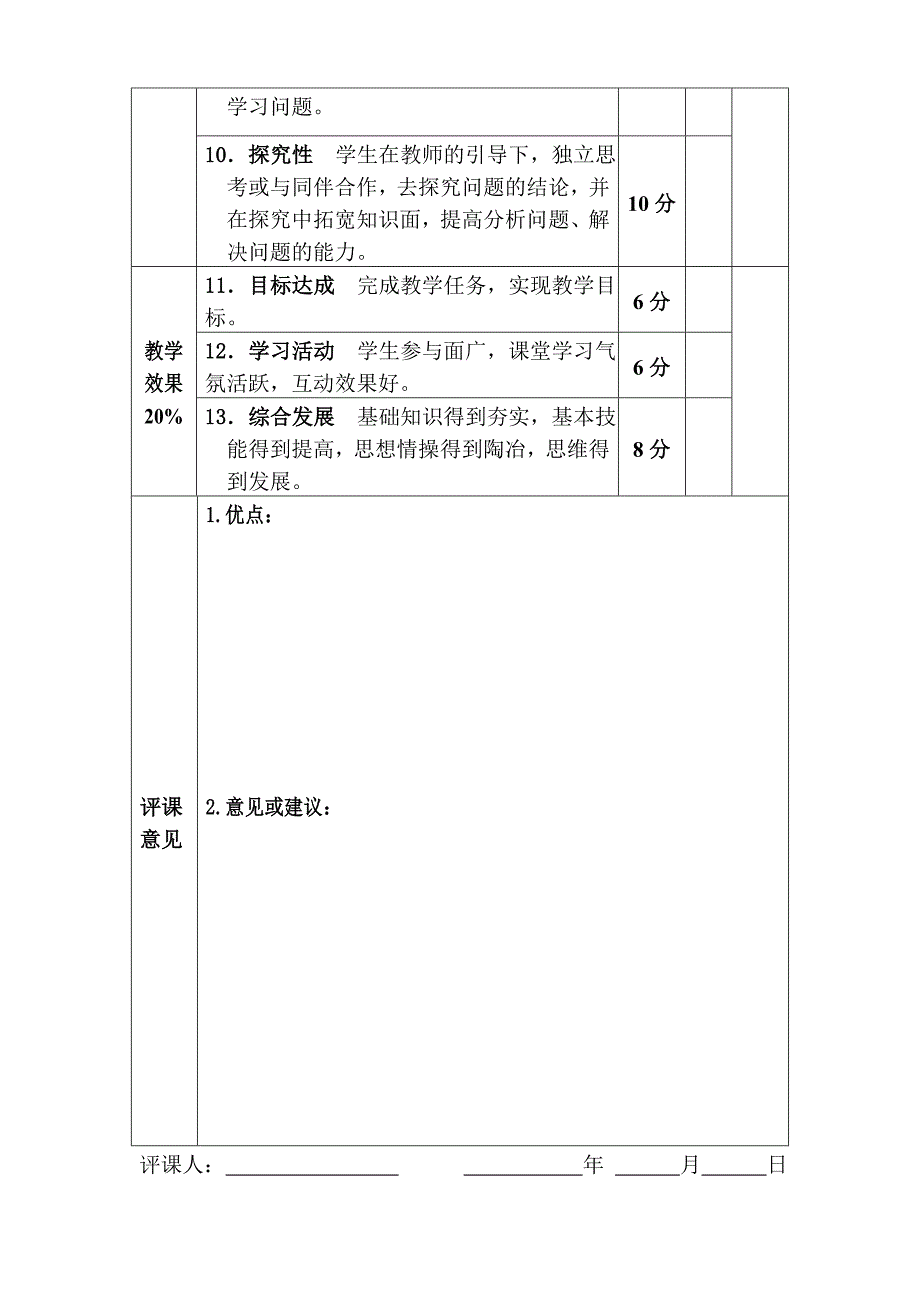 新课程课堂教学评价表_第2页