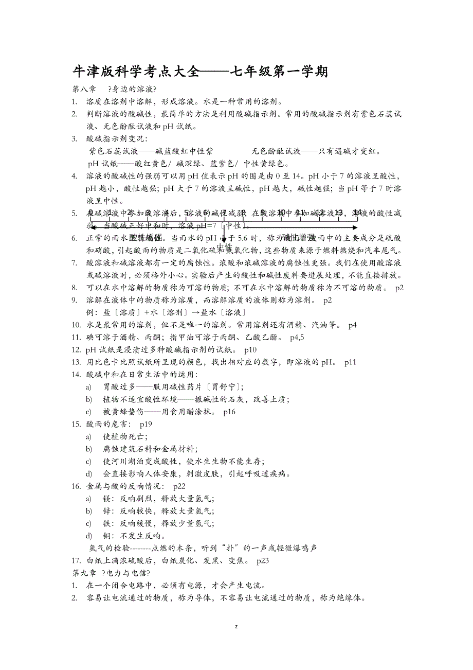 牛津上海版科学七年级上册考点大全_第1页