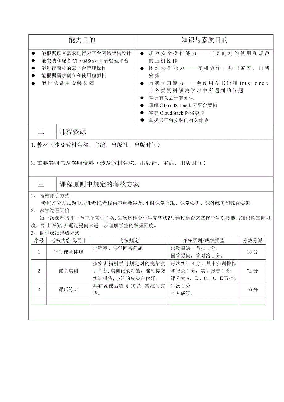 云计算平台管理与应用-课程授课计划_第2页