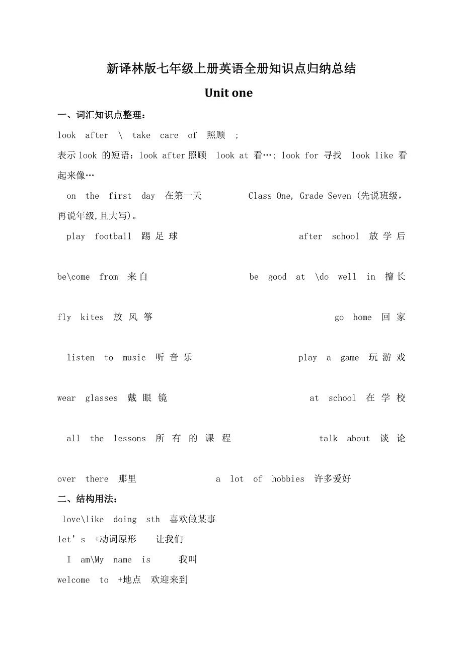 新译林版七年级上册英语全册知识点归纳总结.doc_第1页
