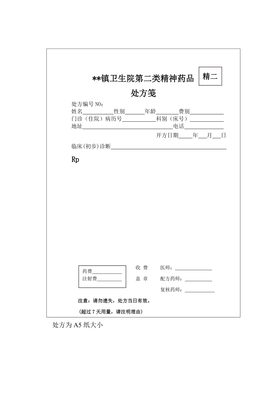 关于麻醉药品处方笺(参考格式)_第3页