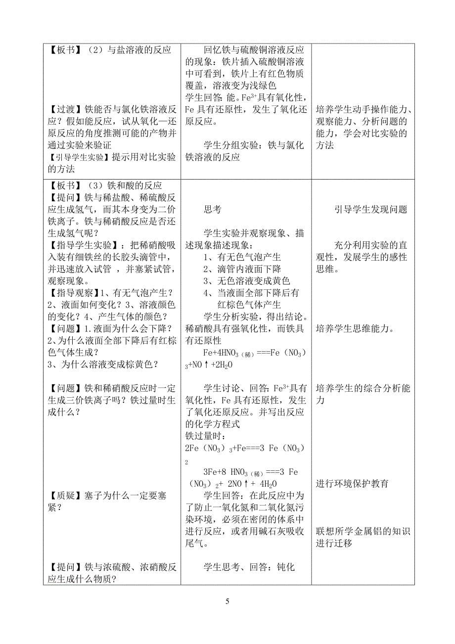 高二化学第四章第二节铁和铁的化合物教材简析_第5页