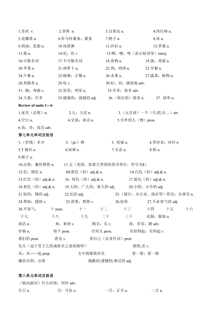 七年级英语单词及短语_第3页