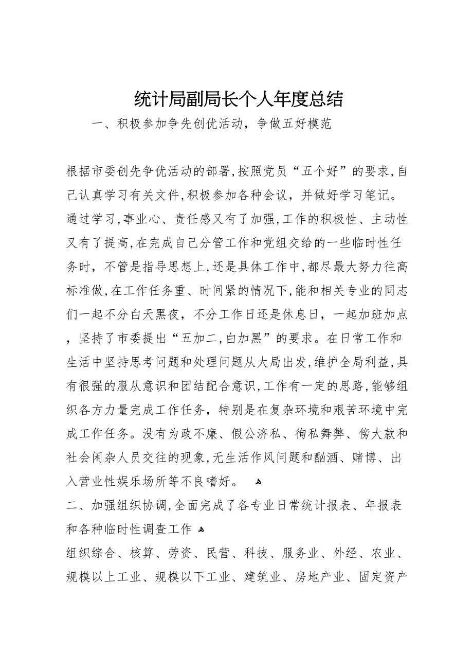 统计局副局长个人年度总结_第1页