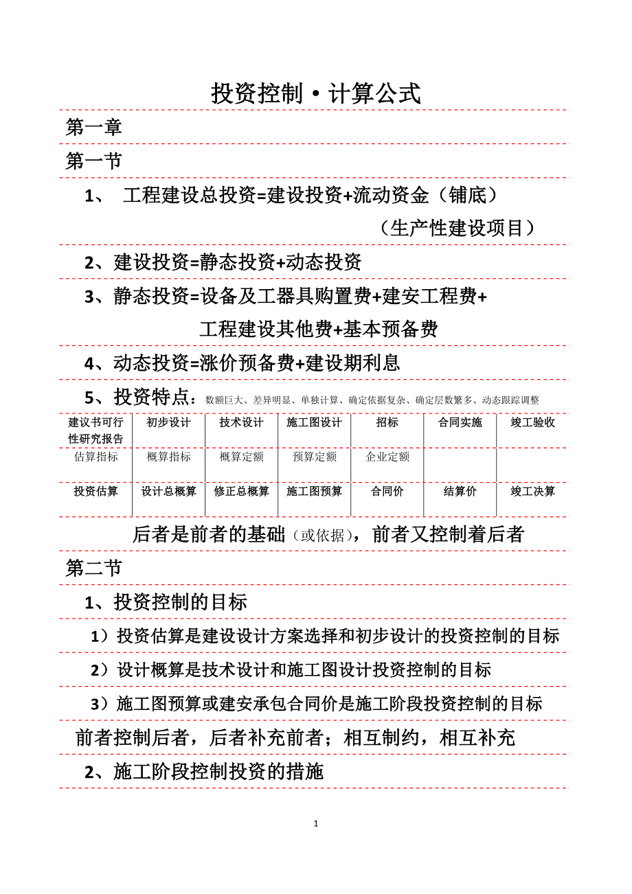 【精编】2020监理师投资控制公式总结_第1页