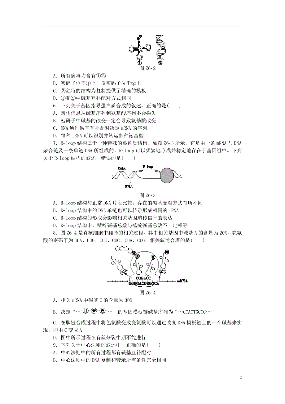 高考生物二轮复习专题限时集训遗传的分子基础_第2页