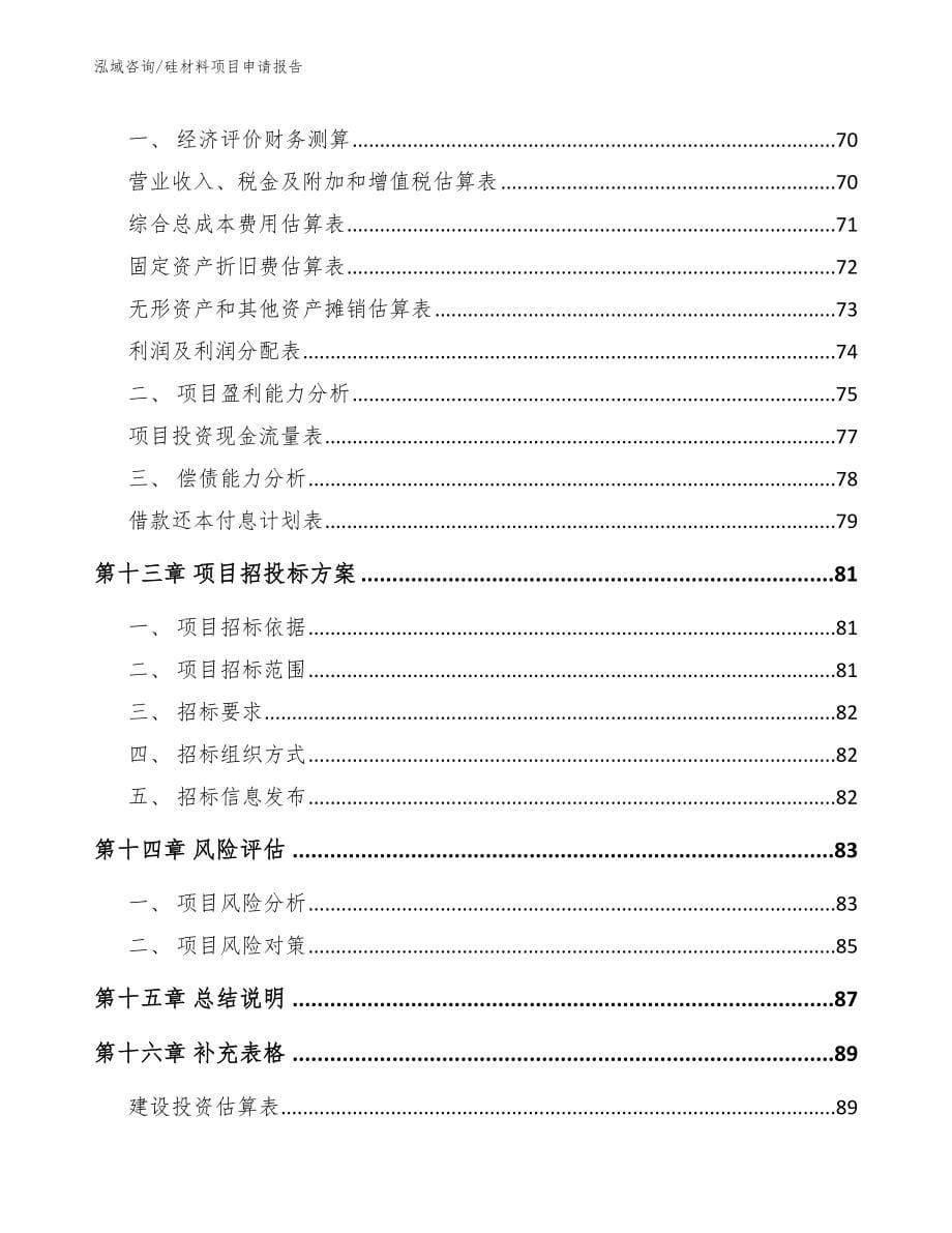 硅材料项目申请报告【范文参考】_第5页