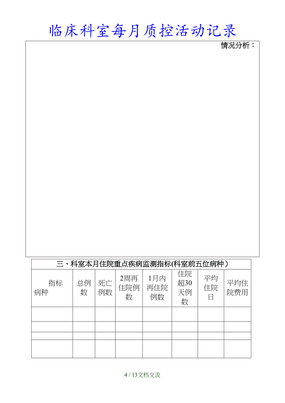 最新临床科室每月质控活动记录（干货分享）_第4页