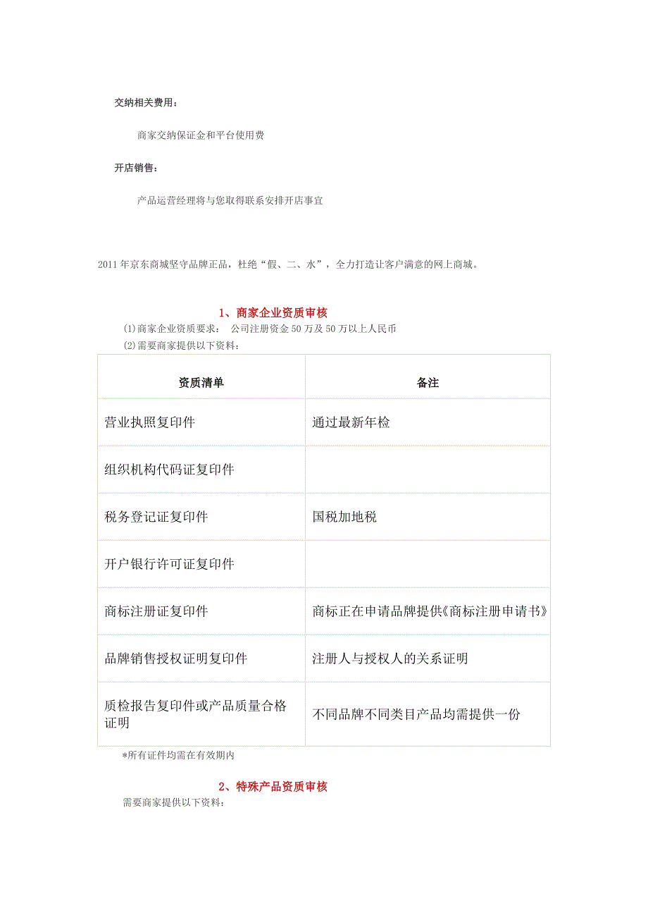 工作文档京东入驻条件_第2页