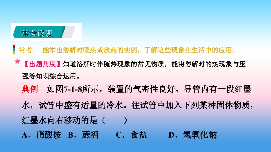 九年级化学下册第七章溶液7.1溶解与乳化第2课时乳化及溶解时的热现象同步课件新版粤教版_第3页