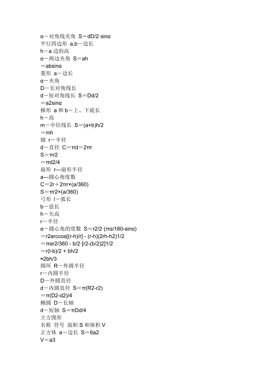 各种面积体积以及周长计算公式.doc_第2页