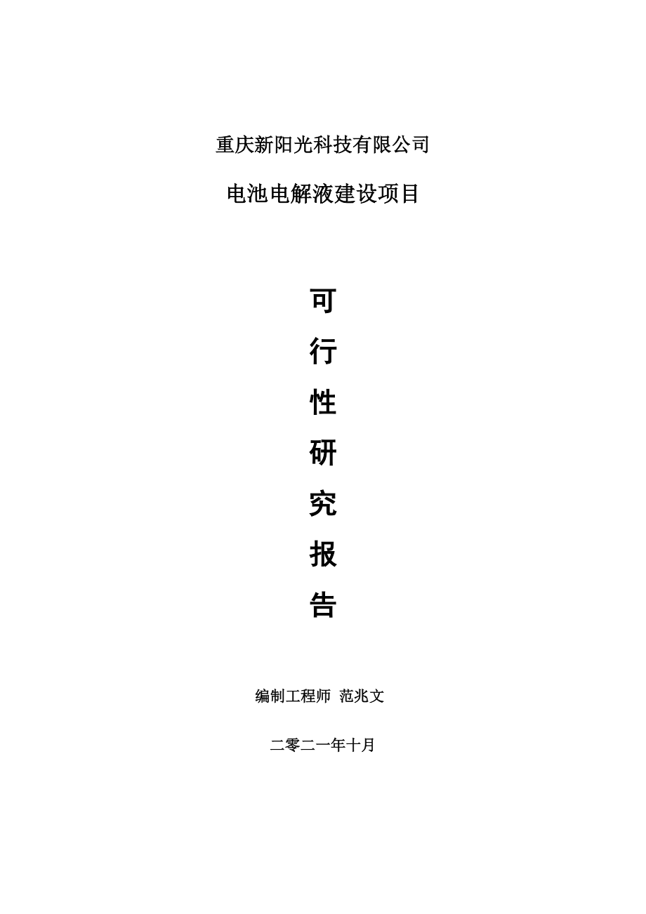 电池电解液项目可行性研究报告-用于立项备案_第1页