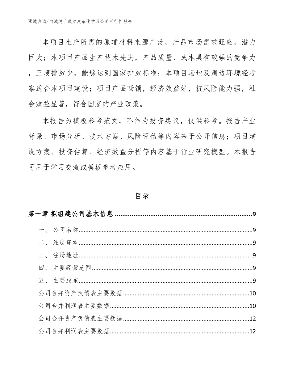 白城关于成立皮革化学品公司可行性报告【参考范文】_第3页