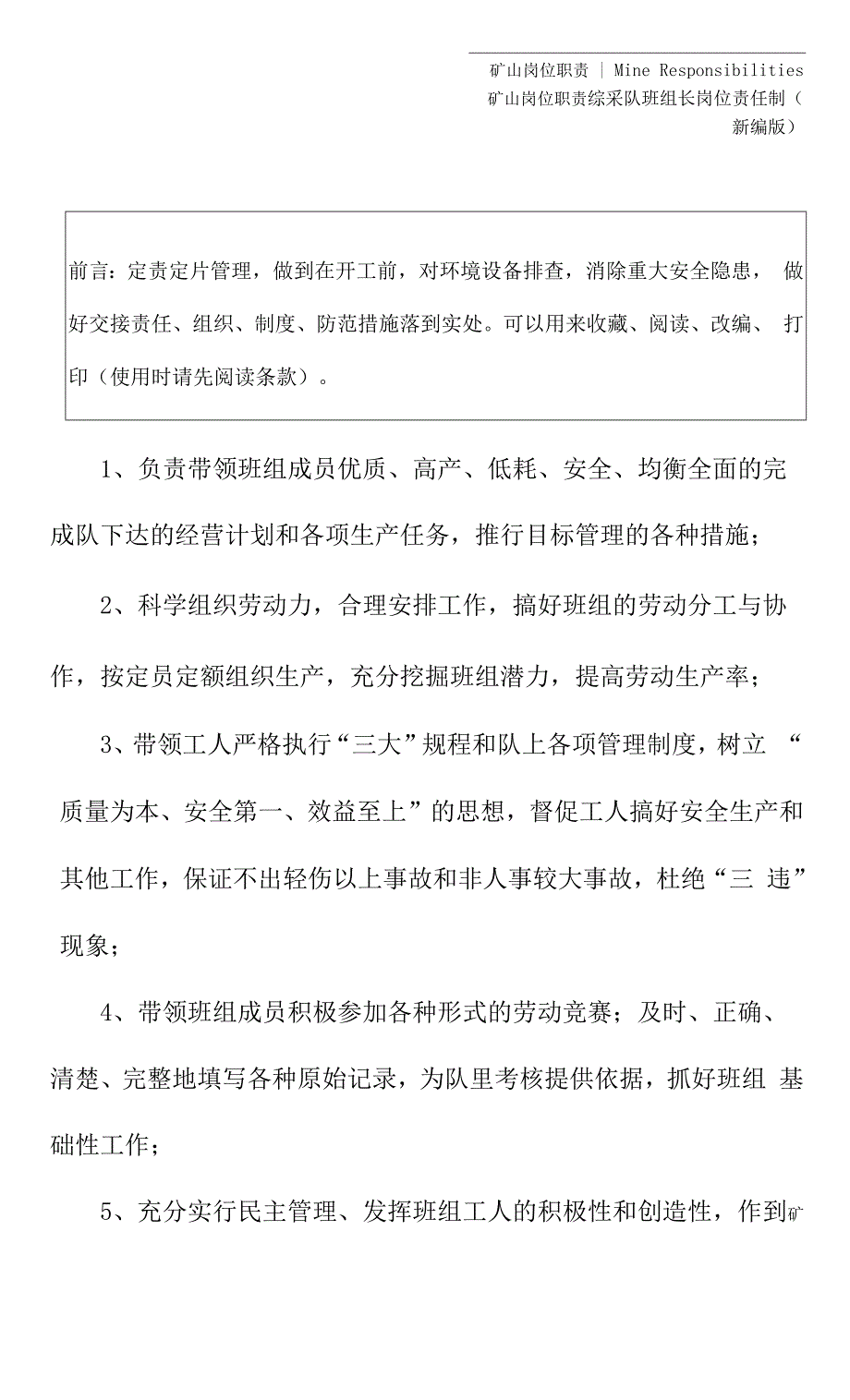 综采队班组长岗位责任制(新编版).docx_第2页