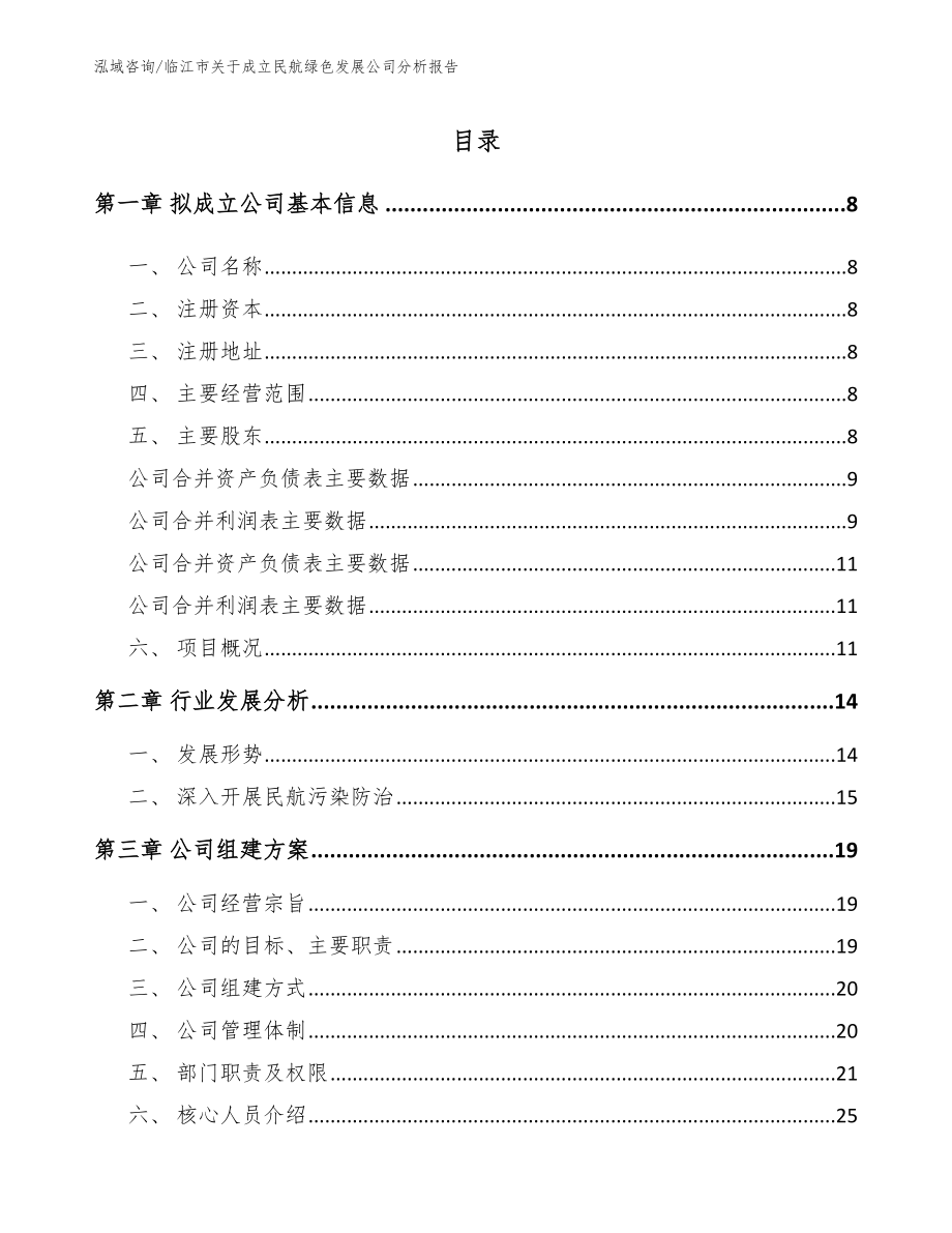 临江市关于成立民航绿色发展公司分析报告范文模板_第2页