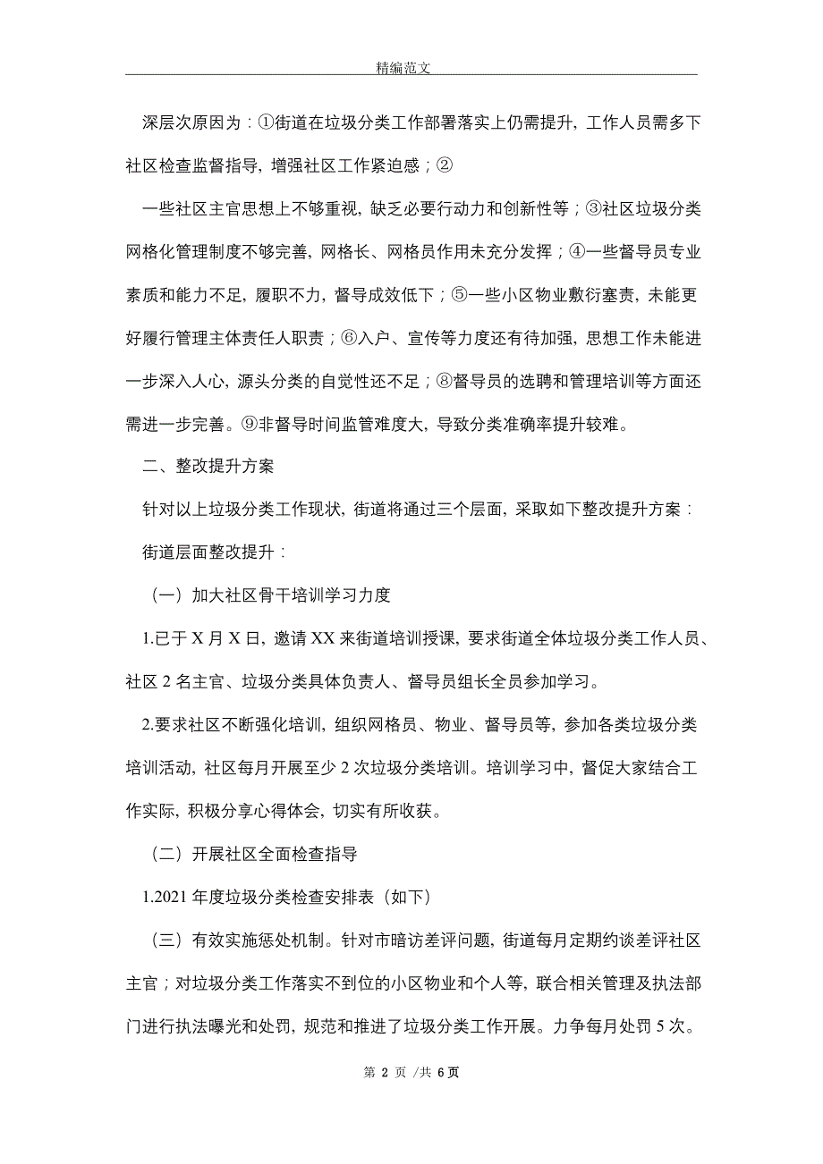 2021年关于2021年垃圾分类工作整改提升方案_第2页