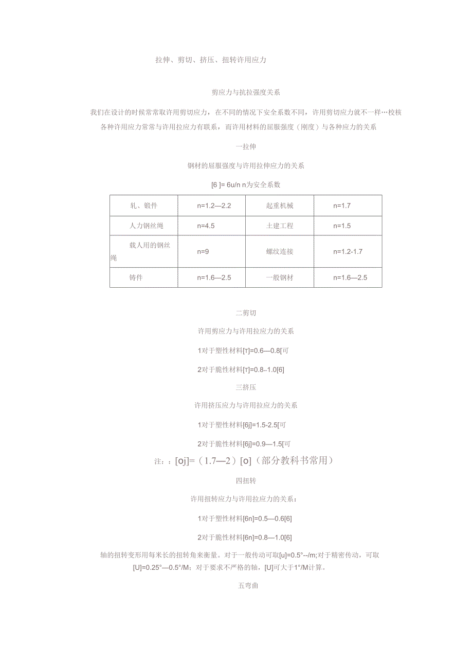 拉伸、剪切、挤压、扭转许用应力_第1页