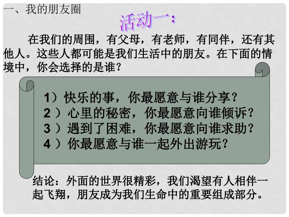 七年级道德与法治上册 第二单元 友谊的天空 第四课 友谊与成长同行 第1框 和朋友在一起课件 新人教版_第3页