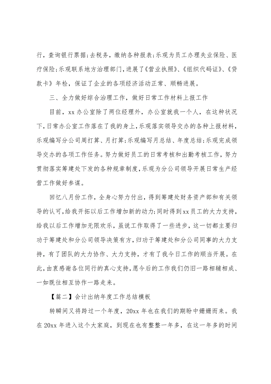 会计出纳年度工作总结模板.docx_第2页