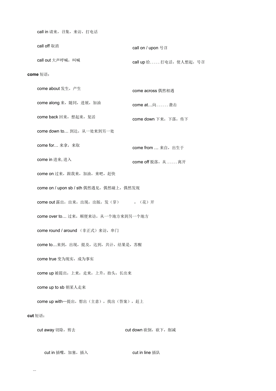 英语常用动词短语_第2页