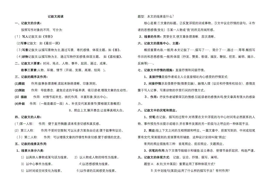 初中语文阅读答题技巧模板_第1页